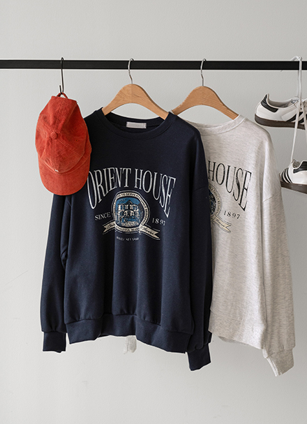 House printing sweatshirt Korea