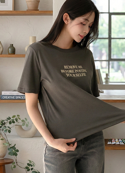Span Lettering Short-sleeve T-shirt Korea
