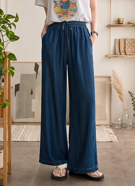 Cool Slosh Banding Tencel Pants Korea