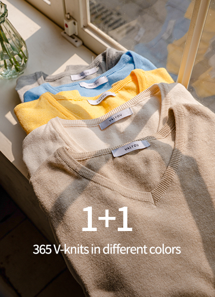 [1+1] 365 V-knits in different colors Korea