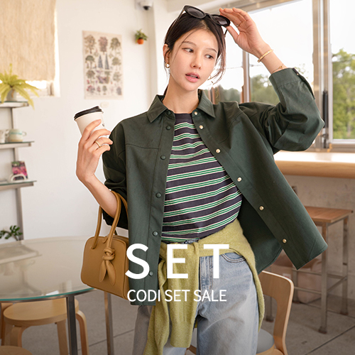 [코디set] 세이 multi Stripe Short-sleeve T-shirt+[valyou] 세이 코튼 스냅 Shirt Jacket