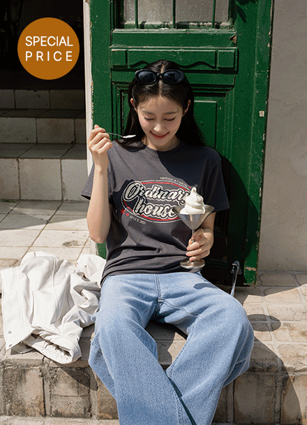 [Special Sale] Ordinary Crack Printing T-shirt Korea