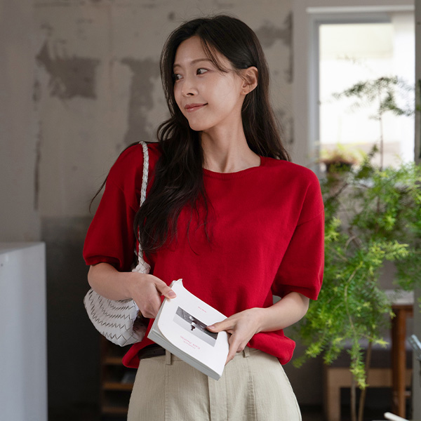 [Special Sale] Basic Loose Cotton R Knitwear