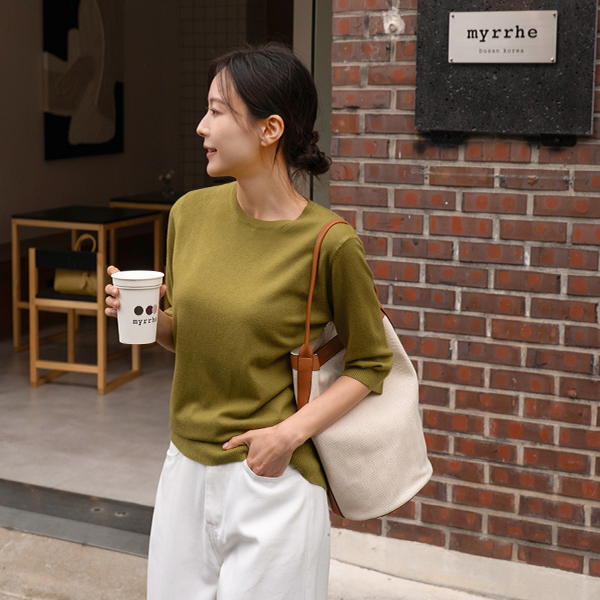 [Special Sale] Soft 5부 Round Knitwear