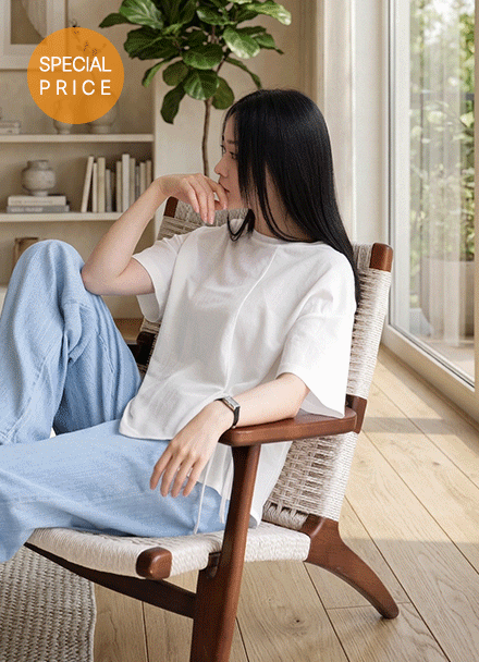 [Special Sale] Cool Ribbon Incision Short-sleeve T-shirt Korea