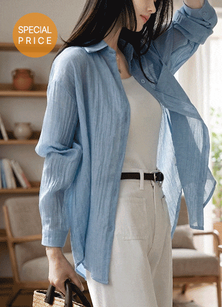 [Special Sale] Luna Linen Cotton Loose Shirt Korea