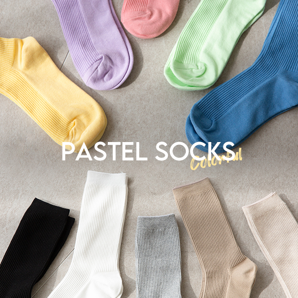 Pastel ribbed socks C022438