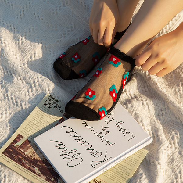 Flower see-through socks C060278