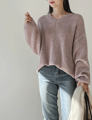 Color alpaca wool knitwear C122914 Korea