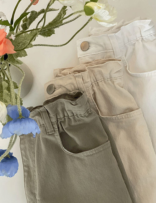 Obi Shirring Semi-Wide Pants Korea
