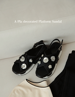 Flower decoration platform sandals Korea