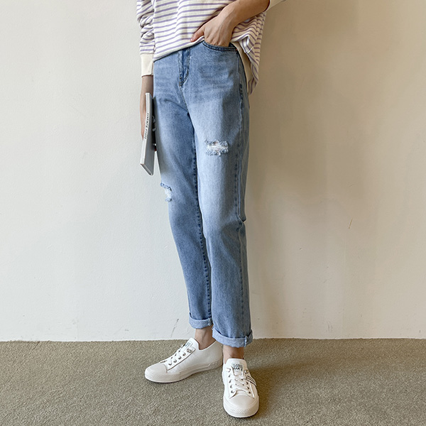 Jackie roll-up damage denim C011927