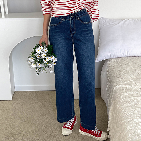 Soft Silk Wide Denim Pants