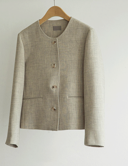 No collar Round Jacket Korea