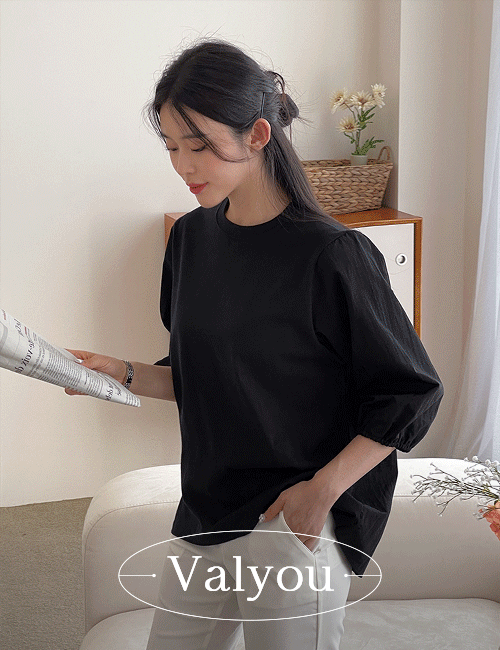 [valyou] Bale Color Matching 3/4 sleeveT-shirt Korea