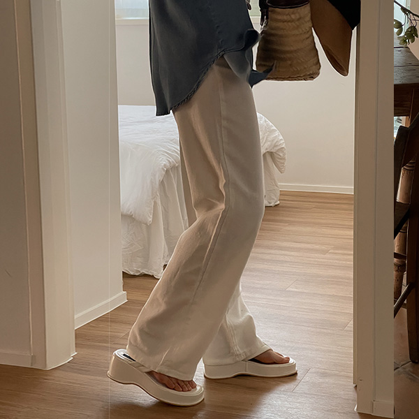 Glass cotton wide pants