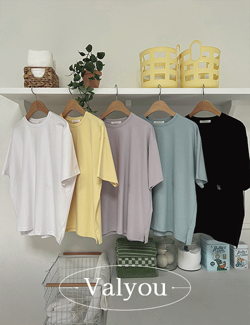 [valyou] Val Embroidery Tension Short Sleeve T-shirt Korea