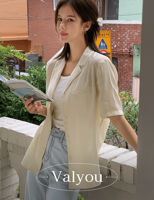[valyou] Once short-sleeved shirt blouse Korea