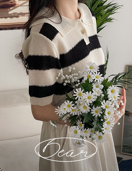 [Dear Short Women] Serah horizontal striped Knitwear Korea