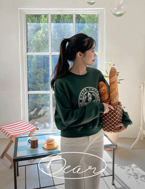 [Dear Short Women] Unit Print Sweatshirt Korea