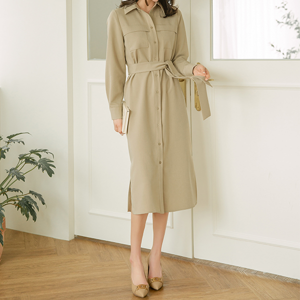 [valyou] Mood pocket shirt dress