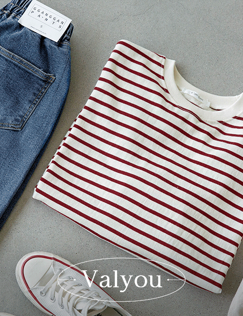 Seri horizontal striped sweatshirt T-shirt (Autumn) MA09115 Korea