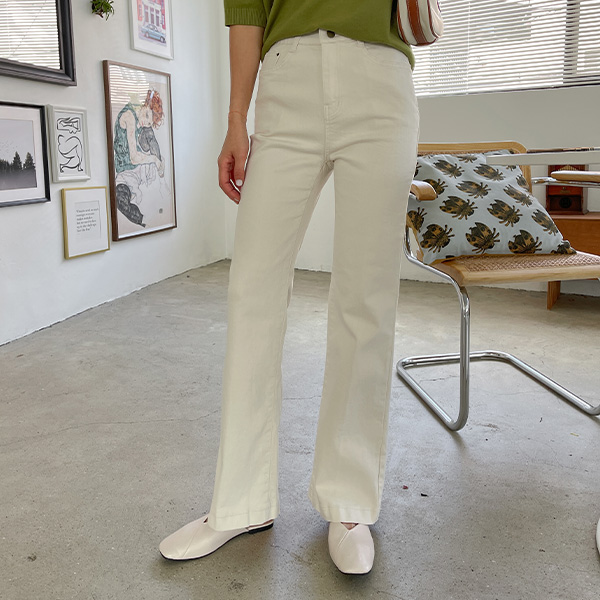 Long-legged bootcut cotton pants