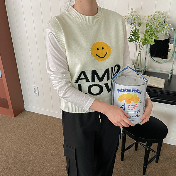 [Dear Short Women] Smiley Knitwear Vest