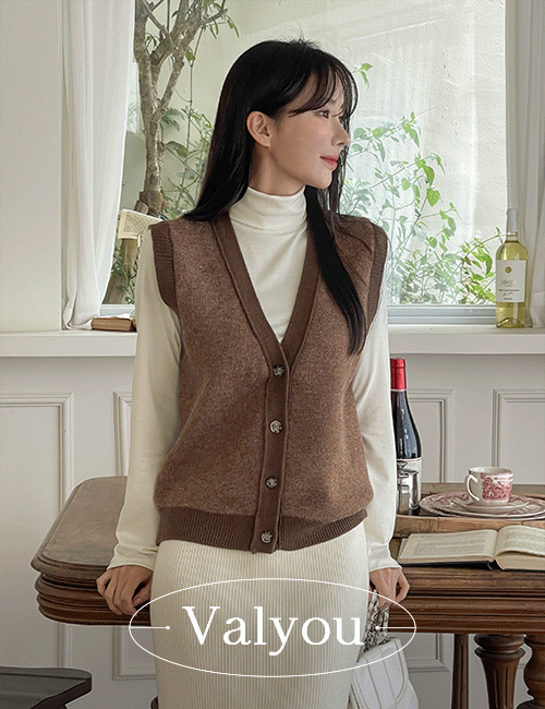 [valyou] Reno Color Matching Knitwear Vest Korea