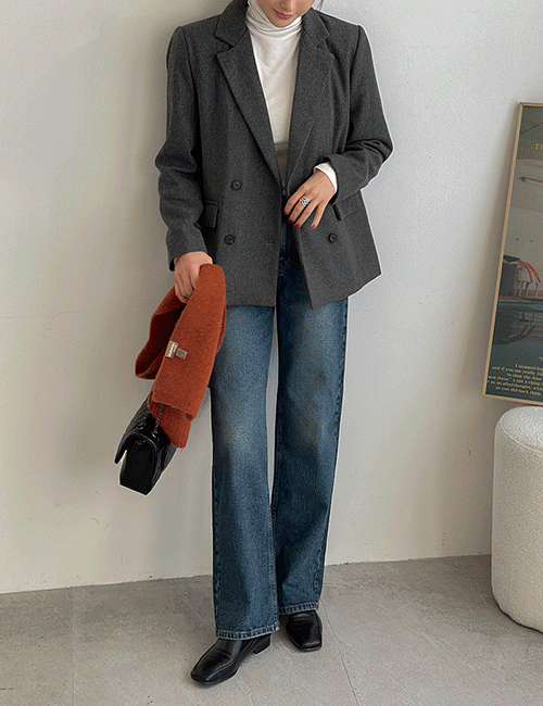 Chex Two button Wool Jacket Korea