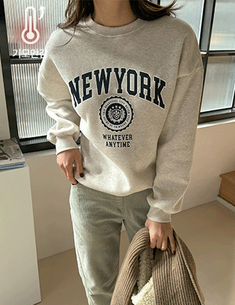 Anyone New York fleece lined sweatshirt Korea