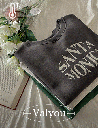 [valyou] More lettering fleece lined sweatshirt Korea