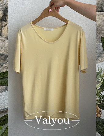 [valyou] Chalan Modal U-neck Short Sleeve T-shirt Korea