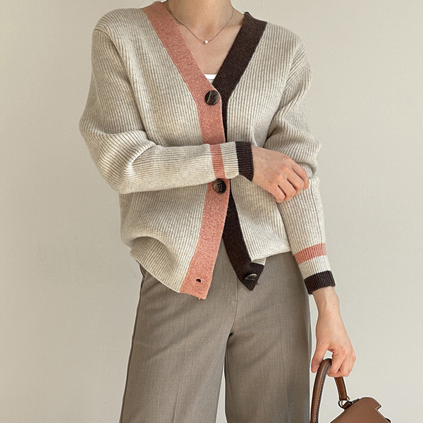 Neri color matching button cardigan