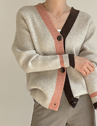 Neri color matching button cardigan Korea