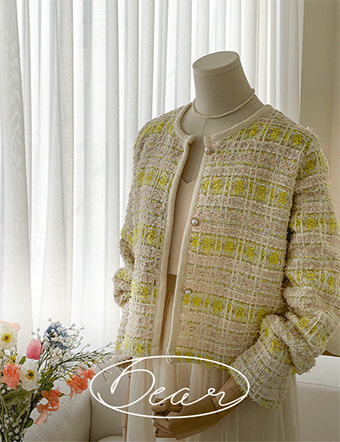[Dear Short Women] Rosette Wool Tweed Cardigan Korea