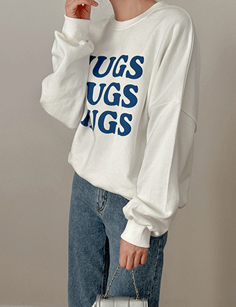 Hug lettering sweatshirt Korea