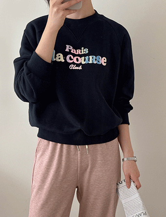 Rainbow lettering sweatshirt Korea