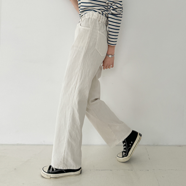 Shirring Banding Wide Pants