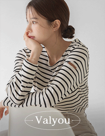 [valyou] Smith Patch horizontal striped T-Shirt (Spring) Korea