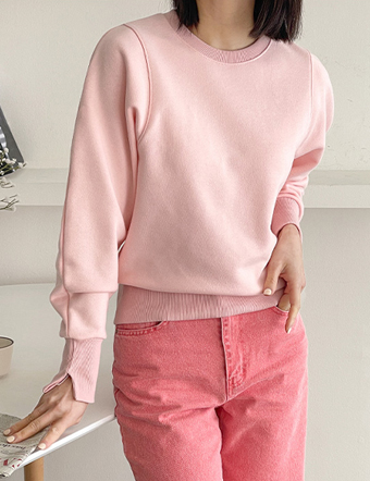 Pony Sleeve Slit Sweatshirt Korea