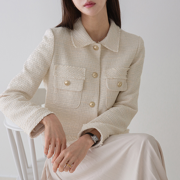Enne Collar Tweed Jacket