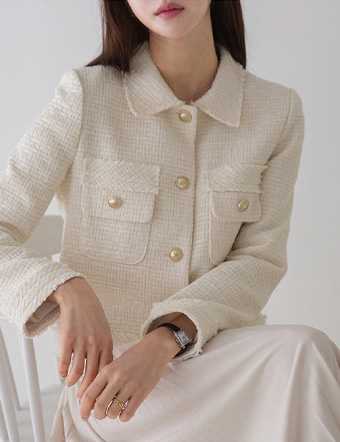 Enne Collar Tweed Jacket Korea