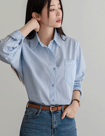 Front pocket embroidered shirt Korea