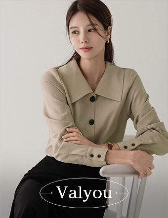 [valyou] En collar Button Blouse Korea