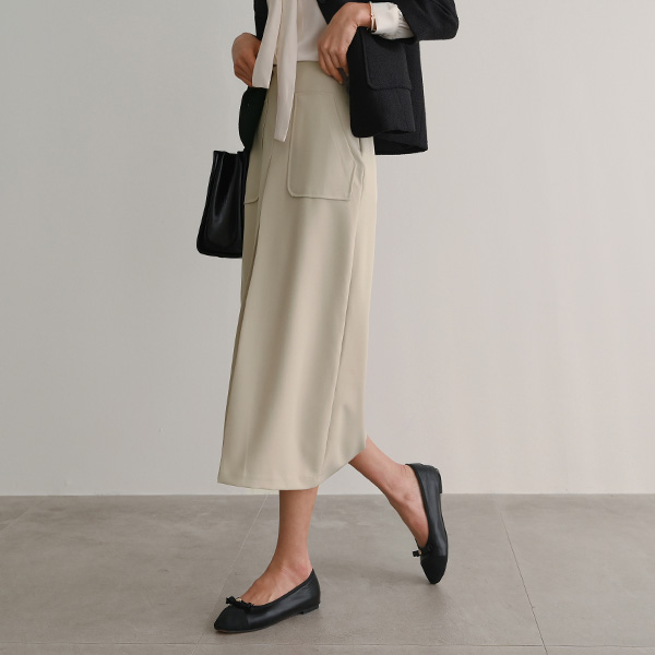 Two-pocket Slit Skirt (Spring)