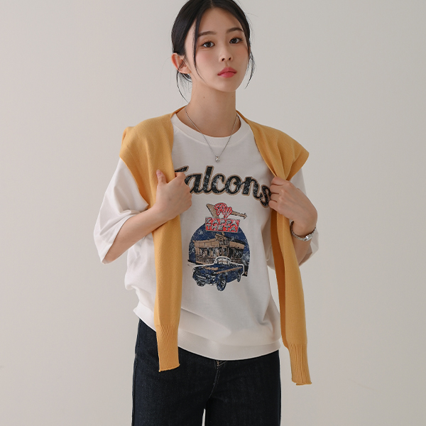 Falcon short-sleeved raglan sweatshirt