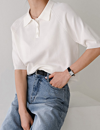 Cash Collar Short-sleeved Knitwear Korea
