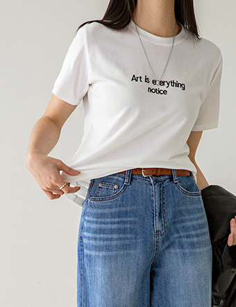 Art Embroidered Modal T-shirt Korea