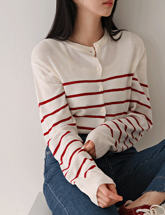 Birkin horizontal striped cardigan Korea